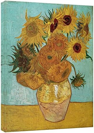 Canvas Prints by Vincent Van Gogh Wall Decor Art, Advanced Knife Painting with Texture for Home Decoration (60cm x 90cm) (Unframed) (15.Sunflowers)