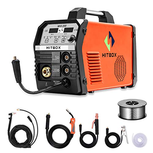 HITBOX Mig Welder New Appearance MIG200A Functional DC Gas No Gas Self-Shielded MIG 4.0mm ARC Welder MIG Lift TIG MMA 220V