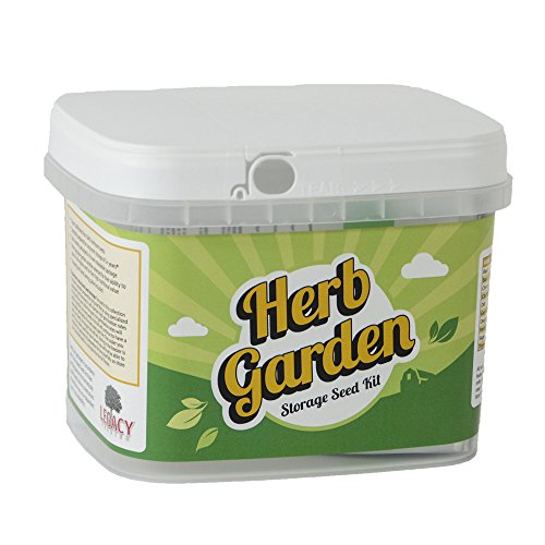 Cooking Herb Garden Survival Seed Assortment - Over 50,000 Non-GMO, Heirloom Dried Survival Herb Gardening Seed Vault - Long Term Emergency Storage: Basil, Dill, Parsley, Sage, More