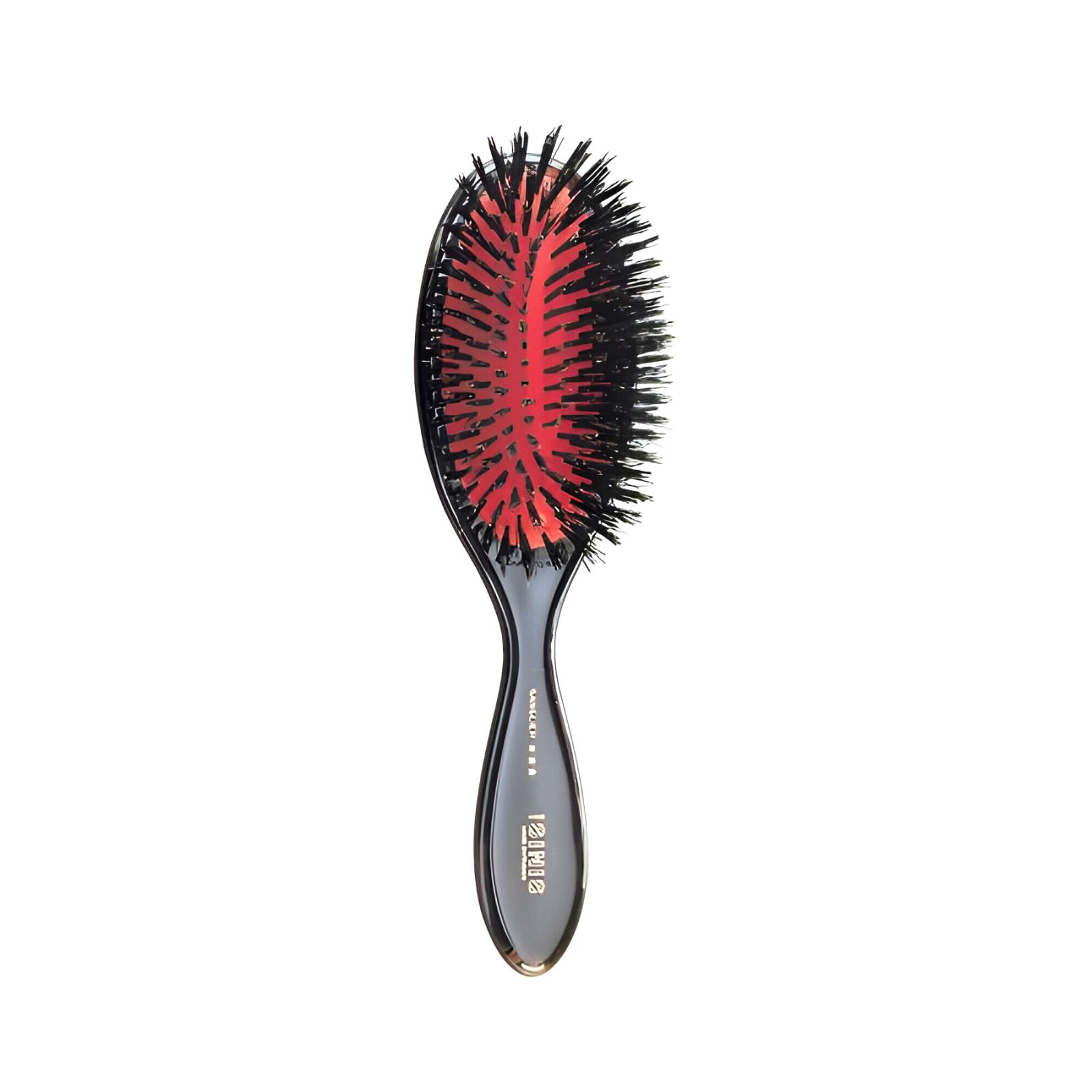 Photo 1 of Isinis Large Black Handle Pneumatic hairbrush, 11 rows, L 8.8in, Pure Root Boar Bristles, Injected Black Handle, Window Packaging Model 33 38 30 83