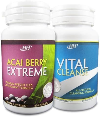 Acai Berry Extreme / Vital Cleanse Colon Cleanse Set - Powerful Weight Loss Diet Pill Combination