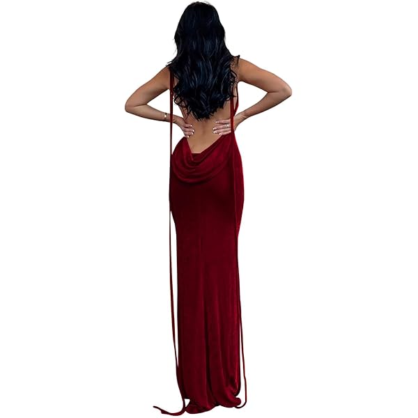 Amazon.com: Doweha Women Backless Cowl Neck Cocktail Dress Halter Slip Long  Semi Formal Party Going Out 2026 Spring Summer Maxi Dress Black XS :  Clothing, Shoes & Jewelry