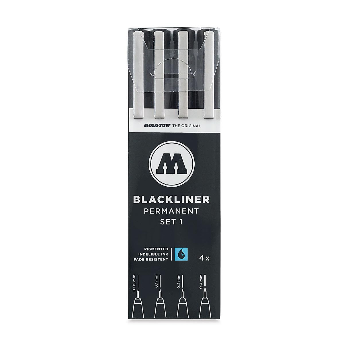 Molotow Blackliner Black Marker Brush - MO200486 Set 1 4er Set Black