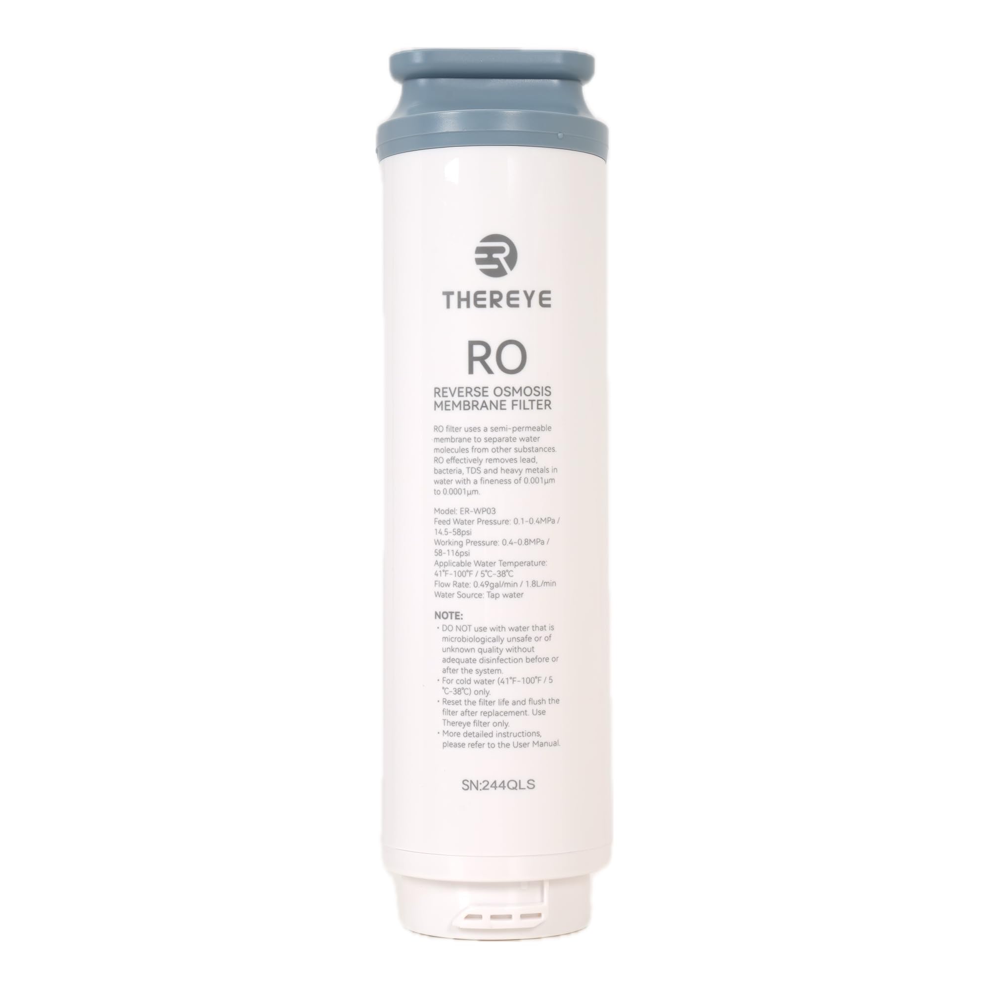 Photo 1 of Thereye RO Water Filter Element For 700 GPD Undersink Tankless Water Filter, Blue, WP03