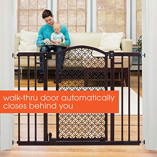 Summer-Modern-Home-Decorative-Walk-Thru-Baby-Gate-Metal-with-Bronze-Finish-Decorative-Arched-Doorway--30-Tall-Fits-Openings-up-to-28-to-42-Wide-Baby-and-Pet-Gate-for-Doorways-and-Stairways