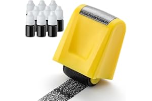 BARLOIS Address Blocker Roller Stamp Cover up id Police Identity Theft Protection Confidential Mail Stamp Blackout Marker for documents Security Ink id Theft Mail Privacy Stamp to Cover Personal Information