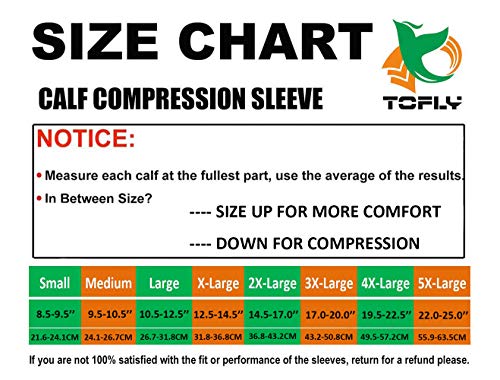 TOFLY Calf Compression Sleeve for Men & Women, 1 Pair, Footless Compression Socks 20-30mmHg for Leg Support, Shin Splint, Pain Relief, Swelling, Varicose Veins, Maternity, Nursing, Travel, Beige XL