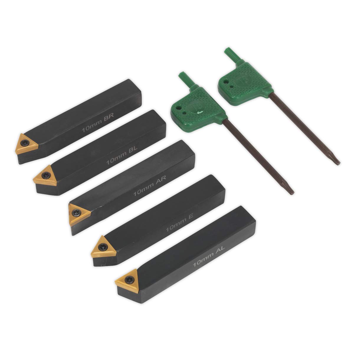 Sealey Sm3025Cs1 Indexable 10Mm Lathe Turning Tool Set 5Pc
