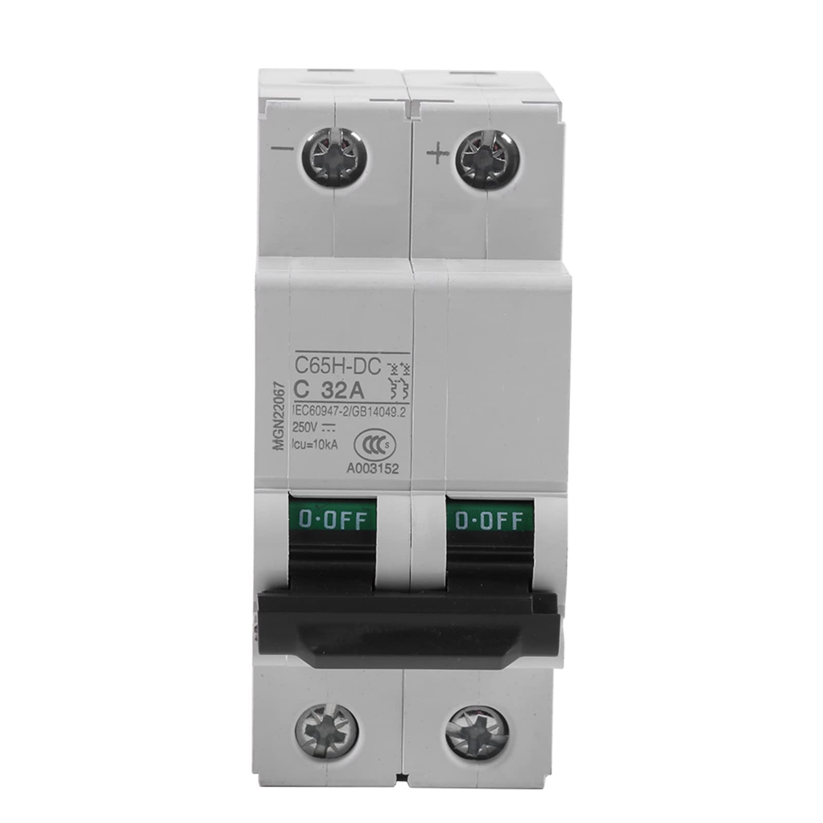 DC Breaker 1pc 250V DC 2P Low-Voltage Miniature Circuit Breaker Solar Energy Switch Din Rail Mount 16A/32A/63A DC Disconnect(32A)