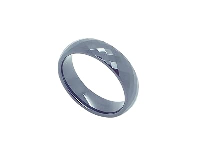 Ring Keramik facettierter Farbton Hämatit – Breite 6 mm – Damen