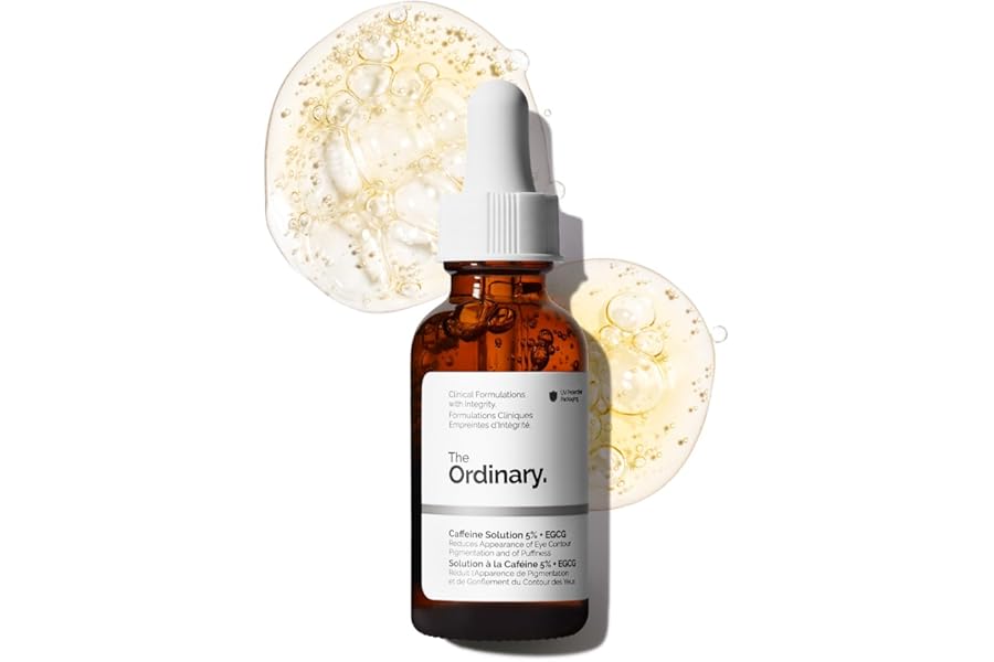 The Ordinary Caffeine Solution 5% + EGCG, Depuffing Eye Serum for Dark Circles and Tired Eyes