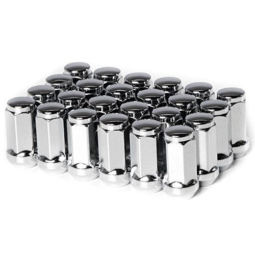 Circuit Performance 14x2.0 Chrome Closed End Bulge Acorn Lug Nuts Cone Seat Forged Steel (24 pieces)