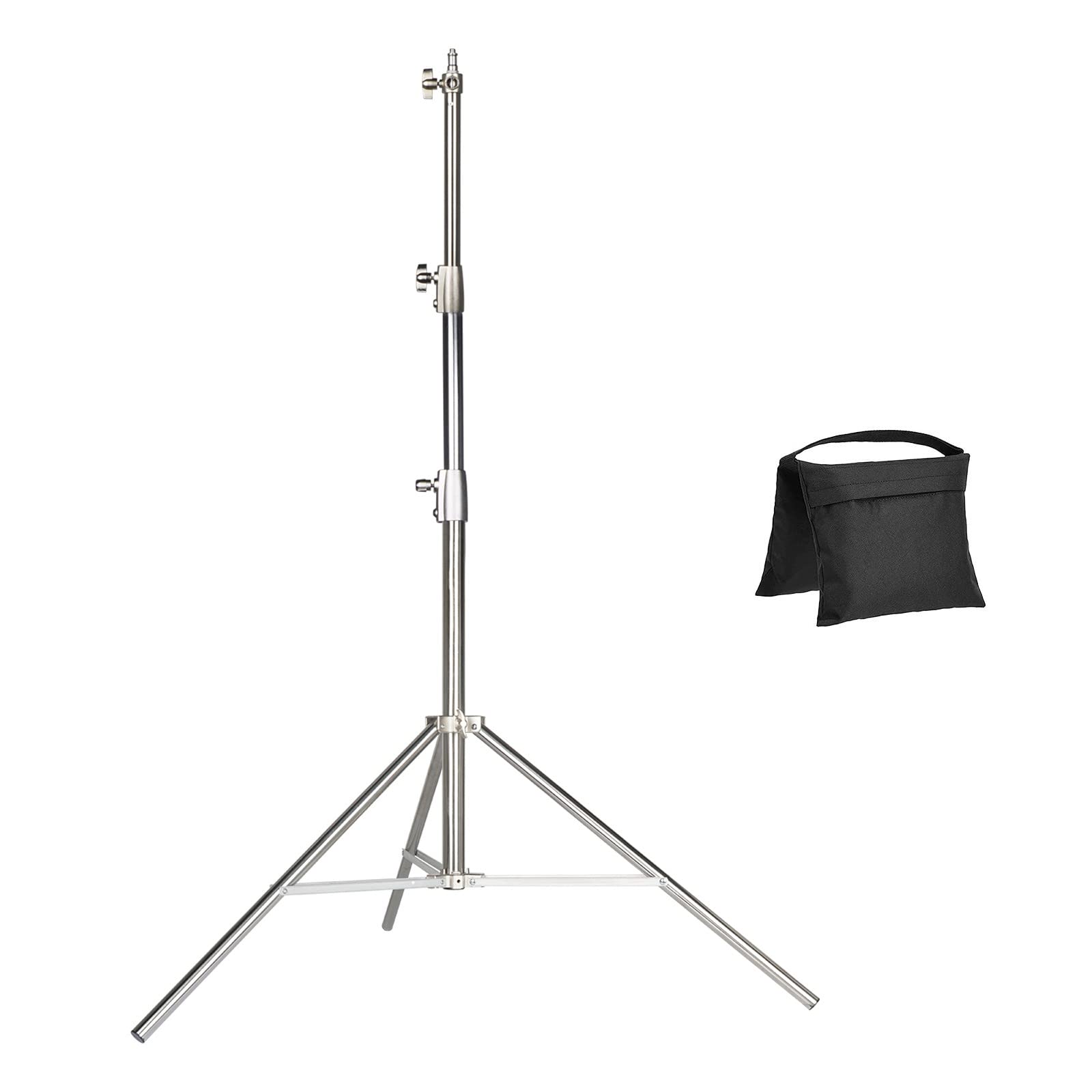 2.8m Light Stand w/Sandbag, Stainless Steel Heavy Duty with 1/4