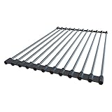 Over the Sink Dish Drying Rack Kitchen Sink Caddy Drainer Organizer Roll-Up Stainless Steel Shelf