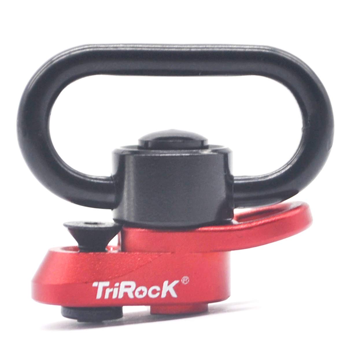 Trirock 1.25 inch swivel loop push button QD combo Red sling mount base fits Keymod Rail with clever hole for Snap clip Hook Spring