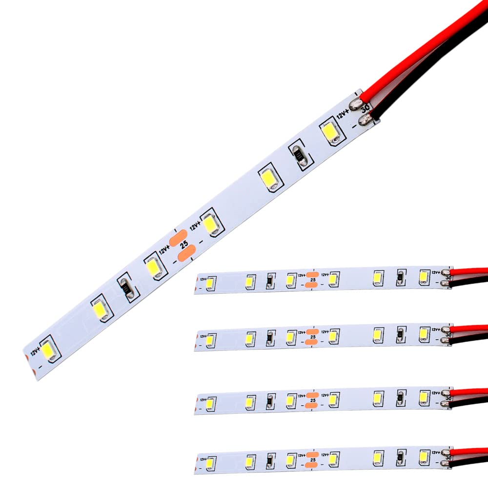 RUNCCI-YUN 5pcs 12V ~ 18V SMD 6-LED model railway led lighting,model train lights for lego led lights n gauge model railways oo gauge lights model train lights 10cm (Length)（white light）