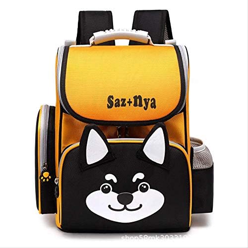 QINGT Backpack 2019 New Cartoon Animal Children's Bag Fashion Korean Version of The Shoulder Bag Ultra-Light Chiropractor Yellow
