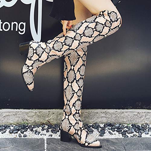 Botas Martin Mujer Invierno Zapatos De TacóN Alto con Estampado De Serpiente OHQ Botas Retro De Caballero Botines sobre… Botas Martin Mujer Invierno Zapatos De TacóN Alto con Estampado De Serpiente OHQ Botas Retro De Caballero Botines sobre… - Imagen 6