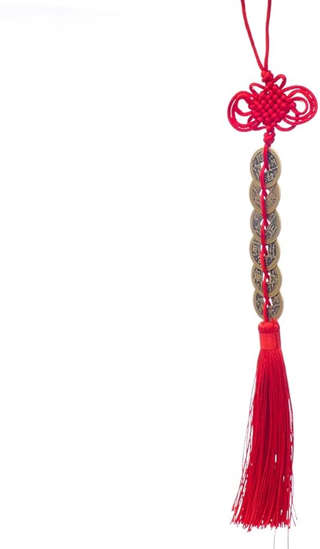 Amazon De Chinesischer Knoten 6 Feng Shui Munzen Quaste Viel Gluck Segen Nach Hause Autodekoration
