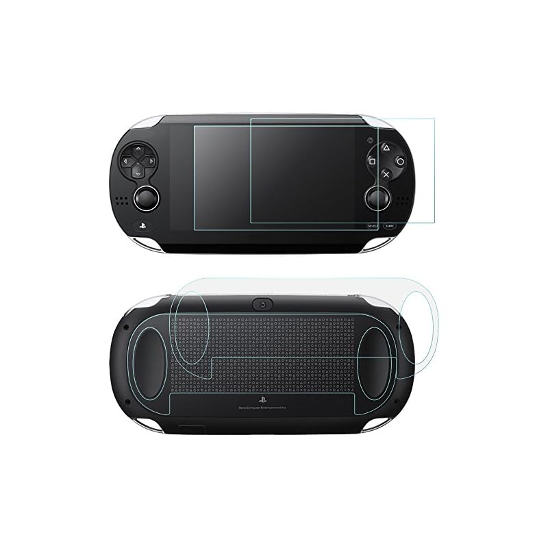 Screen Protectors Compatible Sony PlayStation Vita 1000 & Back Covers, AFUNTA 2 Pack (4 Pcs