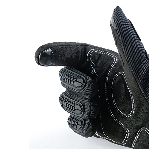 NBW Tactical Military Hard Knuckle Gloves/Motorcycle Gloves Fit for Motorcycle Paintball Airsoft Cycling Hiking Camping, Full Finger Touch Screen Black(X-Large) - Thumbnail 5