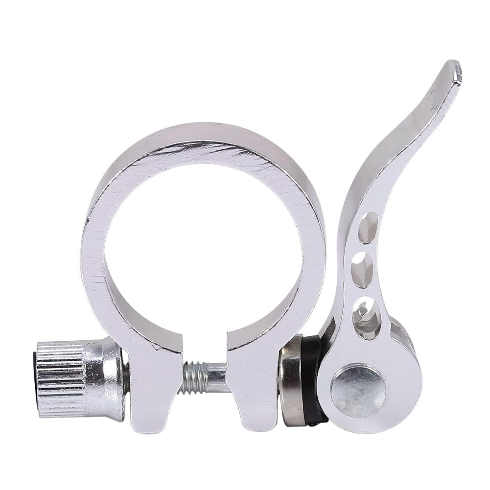 Bike Quick Release Seat Post Clamp, Seat Post Pink Quick Release Skewers Seat Post with Clamp Lever Fit for 30.4/30.8/31.6mm MTB Bicycles (Color : Silver-31.8) Cycling Bicycles and Spare Parts