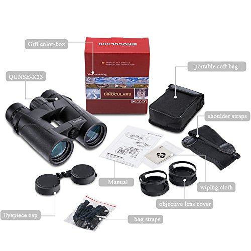 Binoculars Compact, QUNSE 8X42 High Definition and Lightweight for Bird Watching Clearly Great