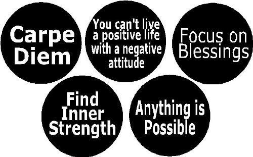 Set of 5 Inspirational Life Quotes Happiness 1.25
