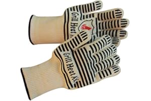 GRILL HEAT AID Extreme Heat Resistant BBQ Gloves | Premium Insulated Durable Fireproof Kitchen Mitt Designed for Cooking, Grilling & Baking