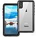 Temdan iPhone Xs Waterproof Case, IP68 Waterproof Full-Body Protect Rugged Case Built-in Screen Protector Underwater Case Compatible for iPhone Xs 2018(5.8inch Black/Clear)