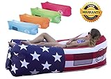 Banzai Unlimited Inflatable Lounger Air Sofa Couch Hammock with Bottle Opener 4 Pockets Headrest Securing Stake & Travel Bag. Blowup LayBag for Beach Camping Pool Float Indoors Outdoors (USA)