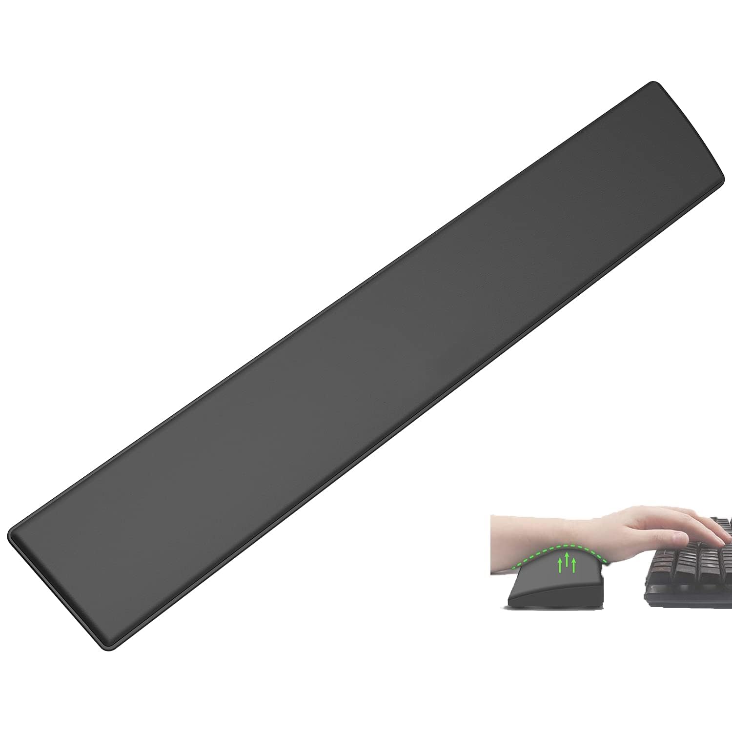 LexonElec Keyboard Wrist Support for Full Size Mechanical Gaming Light up Apex Pro Keyboard Ergonomic Approved Memory Foam Faux Leather Wrist Rest Anti Skid Soft Wrist Cushion Durable for Game Office
