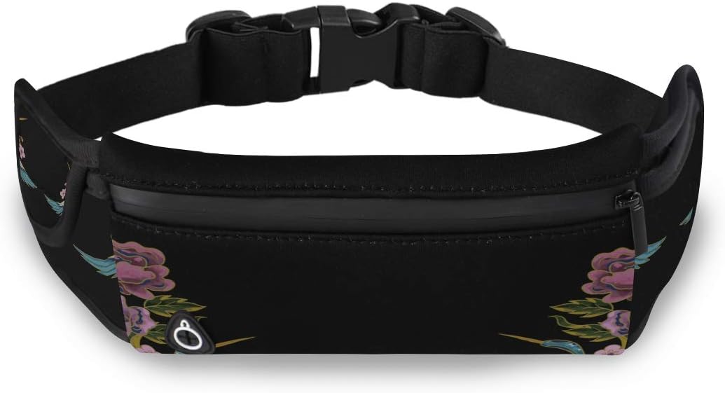 Fanny Pack Japanese Blue Cranes Pink Flowers Design Waterproof Fanny Pack for Men