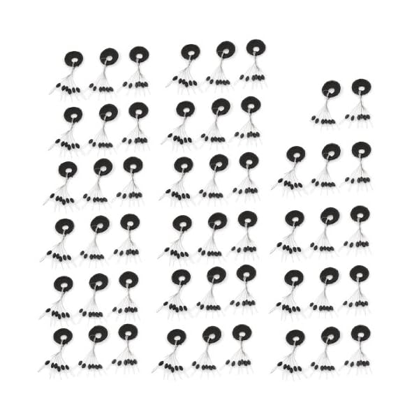 Black-Plastic-Ring-6-in-1-Rubber-Float-Stop-Fishing-Stopper-Sinker-50-Pcs