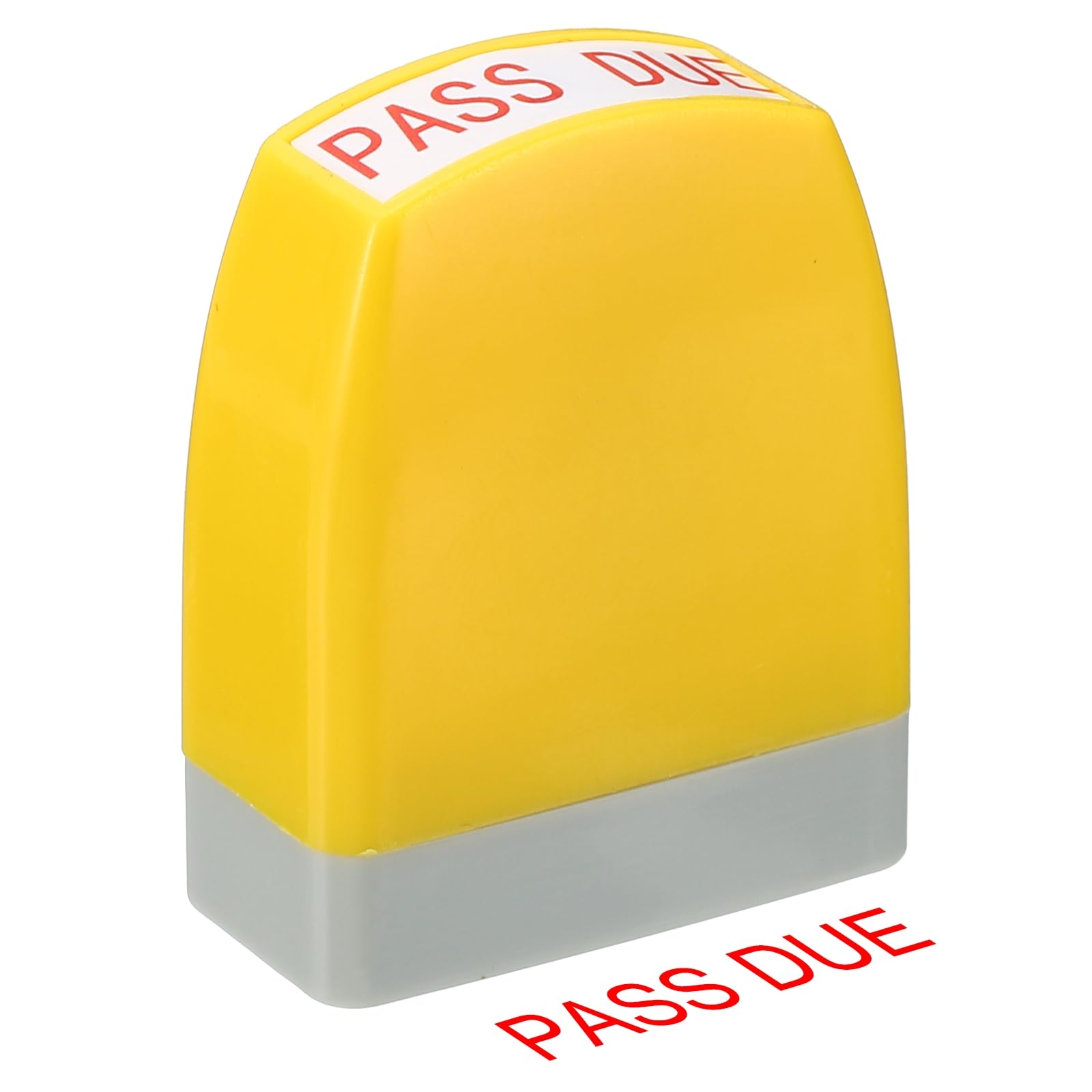 PATIKIL Pass Due Notice Stamp Self Inking, Red Ink Office Stamps Pre Inked Message Stamp Refillable Business Stamp, Yellow