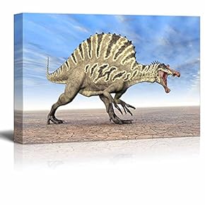 Canvas Prints Wall Art - Dinosaur Spinosaurus | Modern Wall Decor/Home Decoration Stretched Gallery Canvas Wrap Giclee Print. Ready to Hang - 12" x 18"