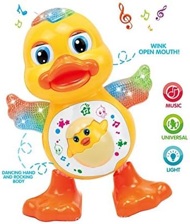 ZZ ZONEX Dancing Duck Toy with Real Dancing Action & Music Flashing Lights, Multi Color