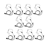 GoodQbuy 2 Pin PTT Mic Covert Acoustic Tube Earpiece Headset for Kenwood QUANSHENG TYT BAOFENG UV5R 666s 888S Retevis H-777 2 Way Radio Walkie Talkies (Pack of 10)