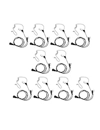 GoodQbuy - Auriculares de diadema de 2 pines PTT para radio KENWOOD QUANSHENG TYT BAOFENG UV5R 666S 888S Retevis H-777 (2 vías, 10 unidades)