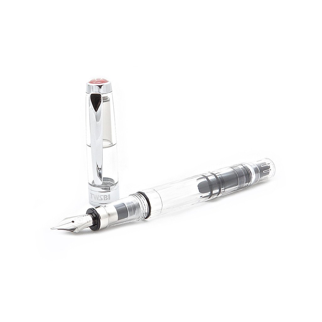 TWSBI Diamond 580, Dispenser, Piston Fountain Pen, Nib F Fountain Pen, Demonstrator Clear