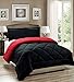 Legacy Decor 2pc Down Alternative, Reversible Comforter Set Red and Black, Twin Size