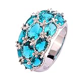 Psiroy 925 Sterling Silver Created Green Topaz Filled Knuckle Joint Ring Band
