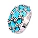 Psiroy 925 Sterling Silver Created Green Topaz Filled Knuckle Joint Ring Band Size 7