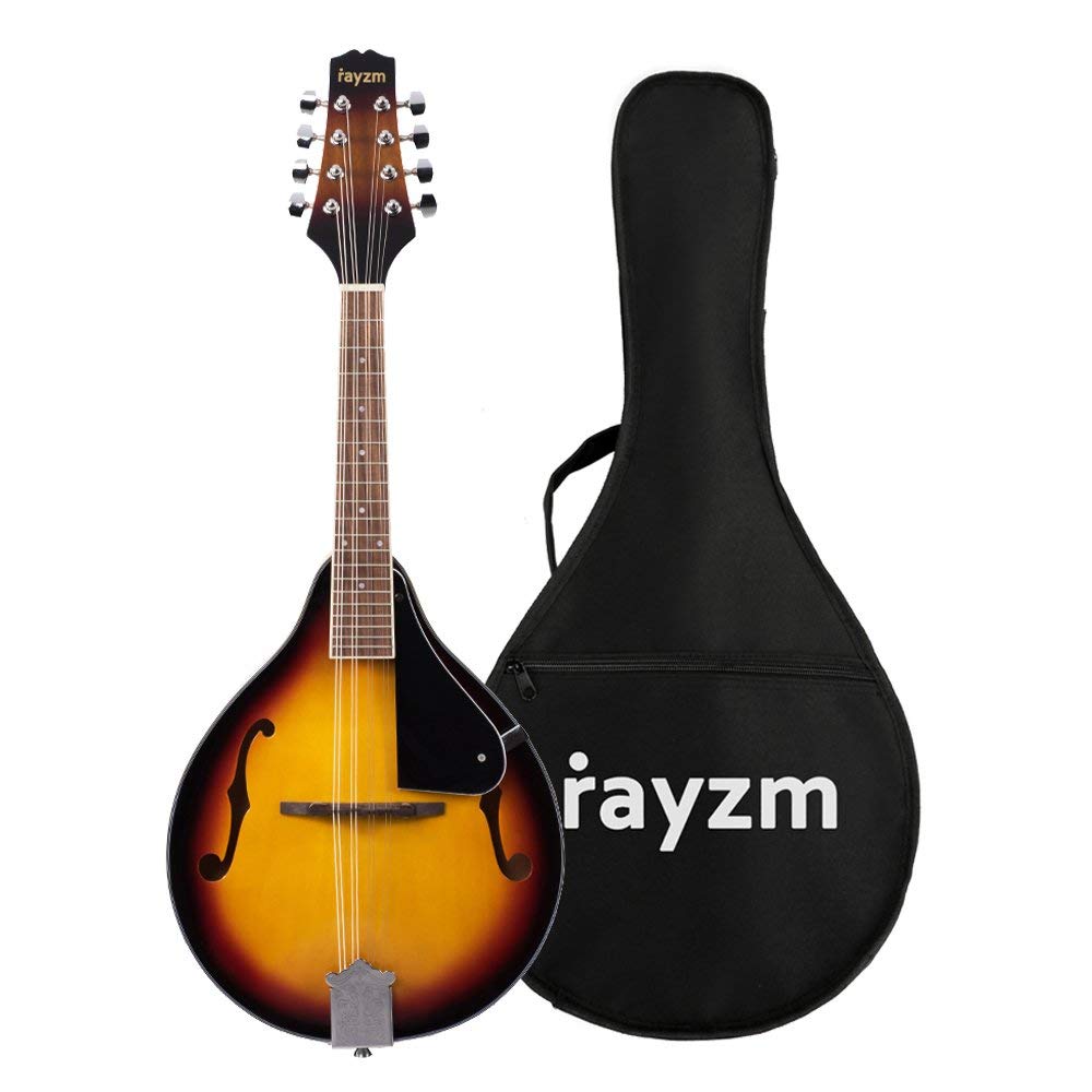 Rayzm Traditional Bluegrass Mandolin in Shinny Sunburst Color with