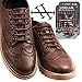 LONLAM [Upgrade] No Tie Shoelaces (Round Stretch Strings) Silicone Elastic Bungee Rubber Laceless Lazy Tieless Shoe Laces for Adults Kids Toddlers, Sneakers Athletic Running Boot Dress Shoes (Brown)