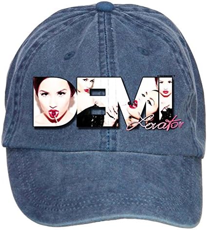 Unisex Demi Lovato Confident Album Washed Cotton Baseball Cap with Adjustable Hat Men Navy