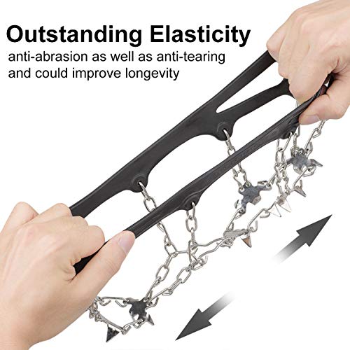 image for Qerhod Traction Cleats,18 Tooth Stainless Steel Ice Snow Grips Anti Sl