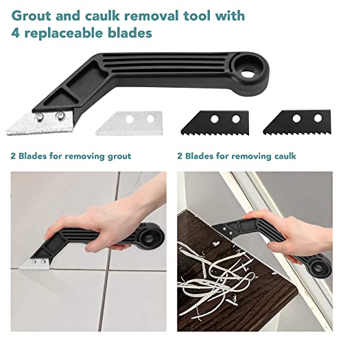 9in1 Painter's Tool, Grout and Caulk Removal Tool with 4 Replacement