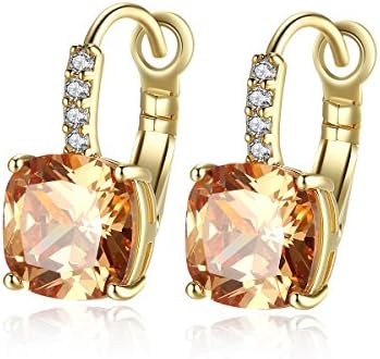 EZreal Gold Color Hoop Champagne Zircon Geometric Earrings For Women Jewelry Brincos Boucle D'oreille