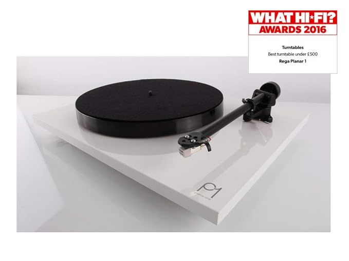 Rega Planar 1 (Modell 2016) High End Plattenspieler inkl. Rega Carbon MM-Tonabnehmer, Weiss